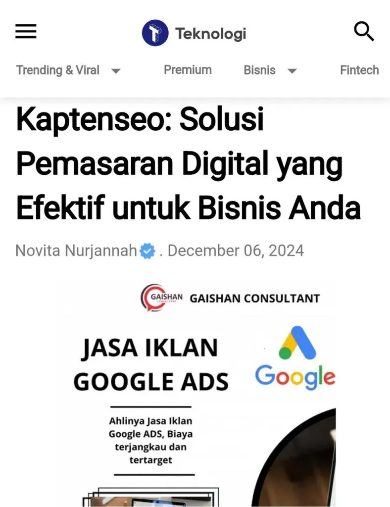 artikel kaptenseo di media teknologi.id